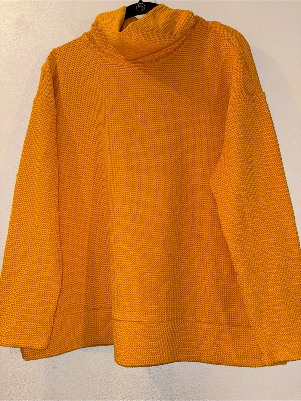 Talbots size X Golden Yellow Textured Knit Funnel Neck Sweater